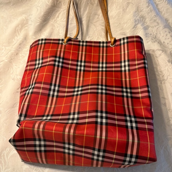 Burberry Red Nova Check Market Tote - Picture 10 of 13